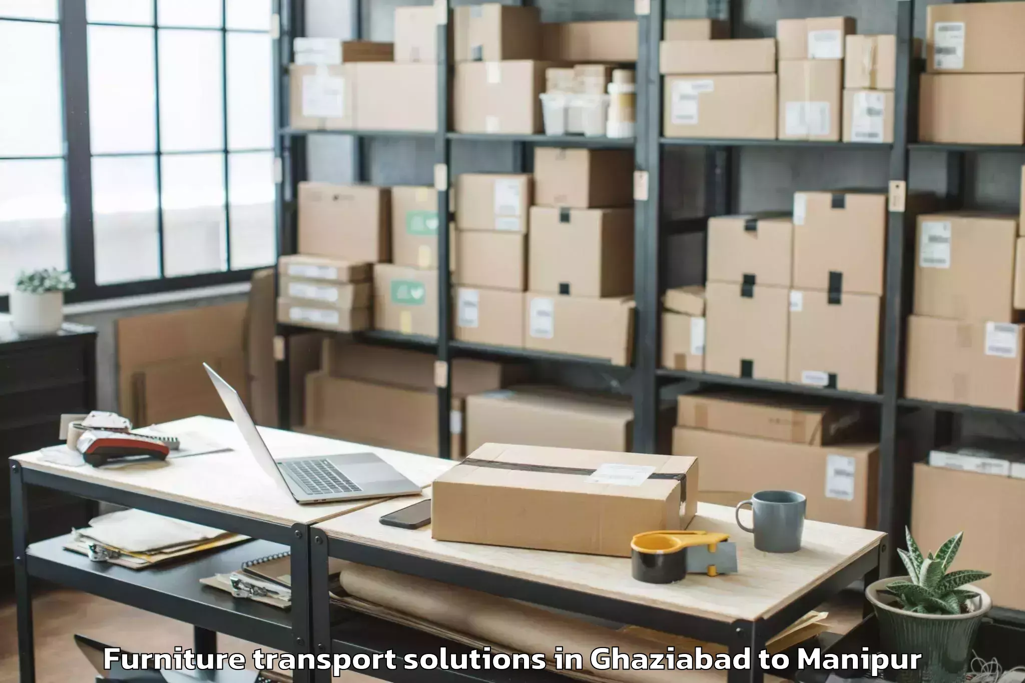 Professional Ghaziabad to Sawombung Furniture Transport Solutions